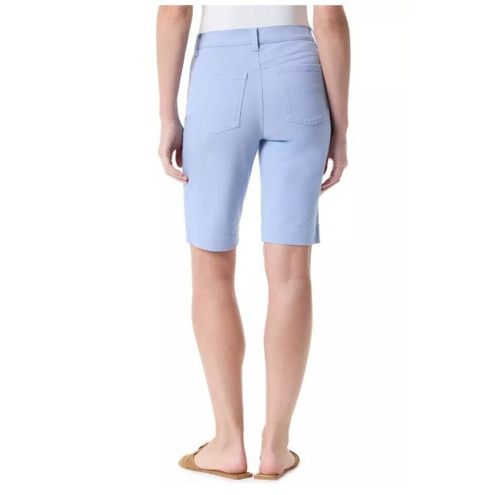 Gloria Vanderbilt Womens Amanda High Rise Denim Bermuda Jean Shorts Sz 8 New - Picture 2 of 8